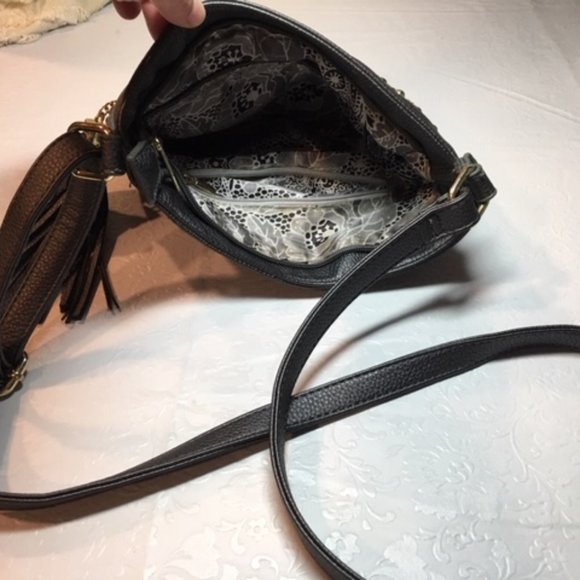 Imoshion Grey/Silver Rhinestone Studded Adjustable Faux LeatherCrossbody Handbag - Picture 5 of 16